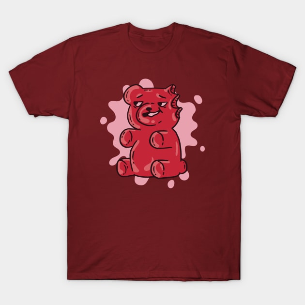 Funny Gummy Bear with a Bite T-Shirt by SLAG_Creative